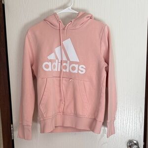 Adidas Light Pink Hoodie with White Logo